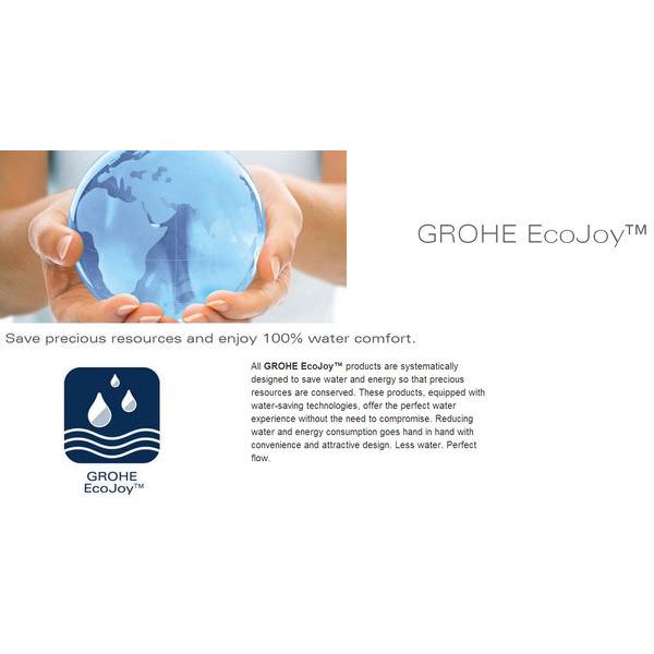 Grohe Euphoria-Cube Square Chrome Overhead Rainshower with Ball Joint - 150 x 150mm - Single Spray