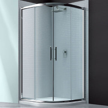 Merlyn 6-Series sliding quadrant shower enclosure with aluminium chrome frame, 800x800mm, double sliding doors, modern bathroom design