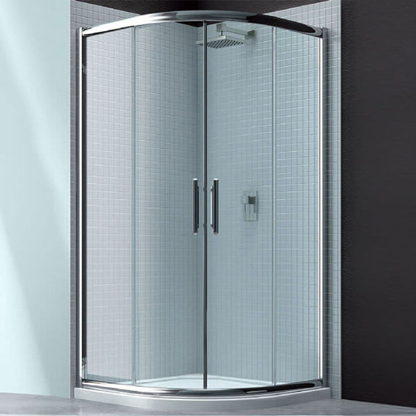 Merlyn 6-Series sliding quadrant shower enclosure with aluminium chrome frame, 800x800mm, double sliding doors, modern bathroom design