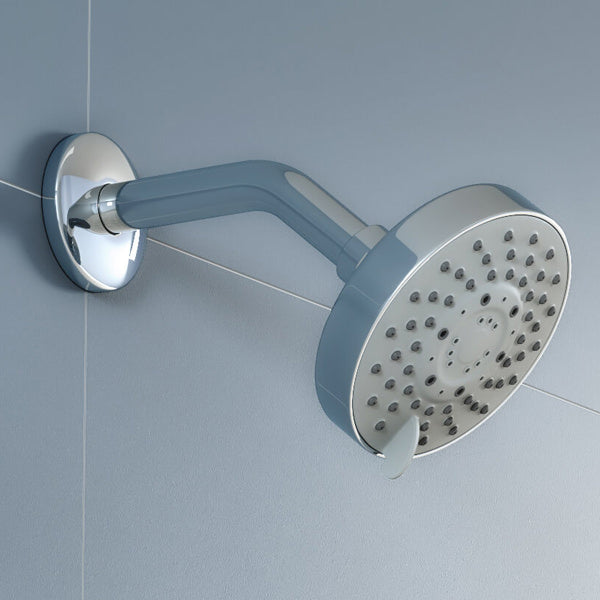 Vado Round Fixed Chrome Shower Head with Arm - 5 Spray Mode - 102 x 102mm