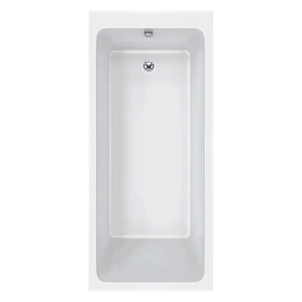 Carron Quantum White single-ended acrylic bath by Tuskan Tiles, 1600x800mm, with smooth white finish and modern design.