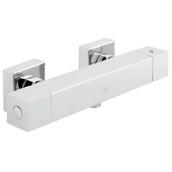 Vado TE Square Thermostatic Exposed Bar Shower Valve - Chrome - 1 Outlet - 2 Control