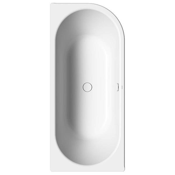 White Kaldewei Avantgarde Centro Duo1 1700mm double-ended steel bath with sleek design, shown from a side angle.