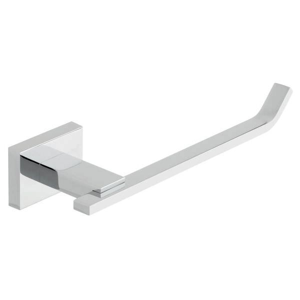 Vado chrome wall-mounted single arm toilet paper holder with modern design for bathroom use