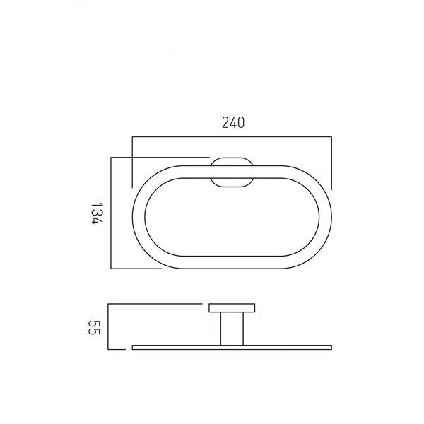 Chrome Vado Life wall-mounted towel ring by Tuskan Tiles, designed for bathroom organization and convenience.