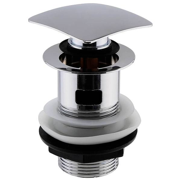 Nuie Chrome Square Slotted Push Button Basin Waste