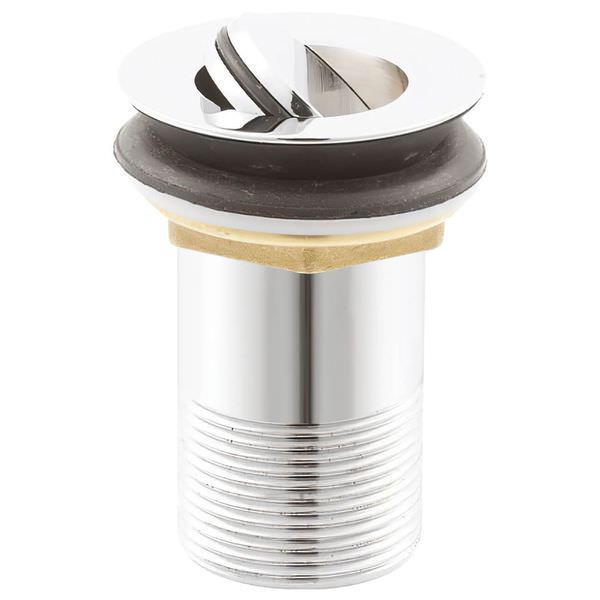 Nuie Brass Flip Top Basin Waste with polished finish, designed for bathroom sinks by Tuskan Tiles.