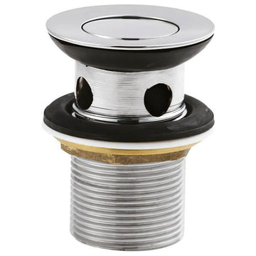 Nuie Brass Flip Top Basin Waste showing polished brass finish and flip top mechanism for bathroom sink.