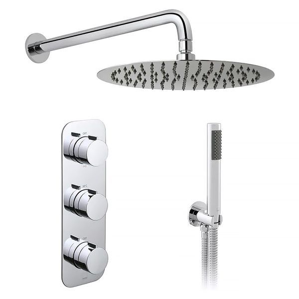 Vado Tablet Altitude Chrome Thermostatic Shower Pack - Concealed Valve with Head and Handset