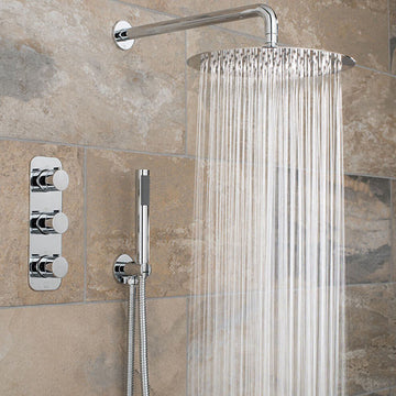 Vado Tablet Altitude Chrome Thermostatic Shower Pack - Concealed Valve with Head and Handset