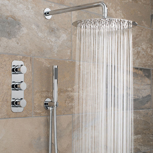 Vado Tablet Altitude Chrome Thermostatic Shower Pack - Concealed Valve with Head and Handset