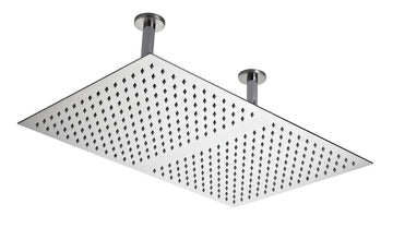 Hudson Reed Rectangular Ceiling Shower Head with Arm - Stainless Steel - 600 x 400mm
