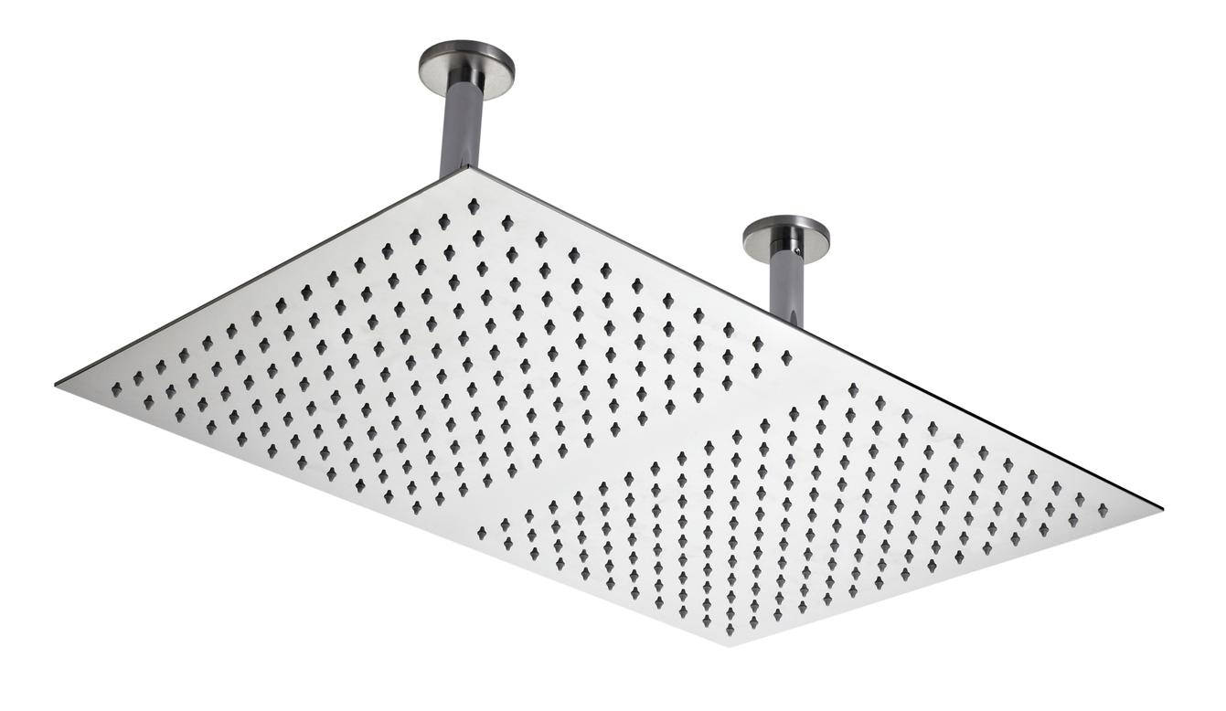 Hudson Reed Rectangular Ceiling Shower Head with Arm - Stainless Steel - 600 x 400mm