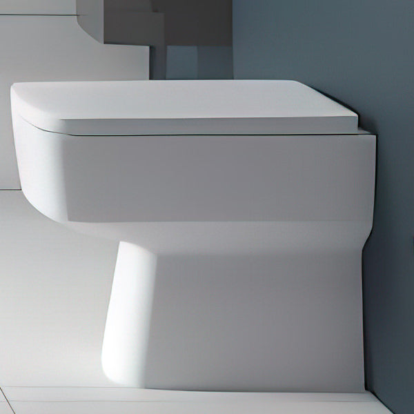 White Nuie Bliss back-to-wall WC pan, floorstanding design, 350x520mm, ideal for modern bathroom setups.