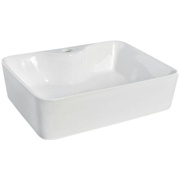 Nuie 485 x 374mm White Rectangular Counter Top Vessel Basin