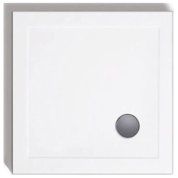 Lakes Traditional White Square Shower Tray with Waste - ABS Capped Stone Resin - 80mm High