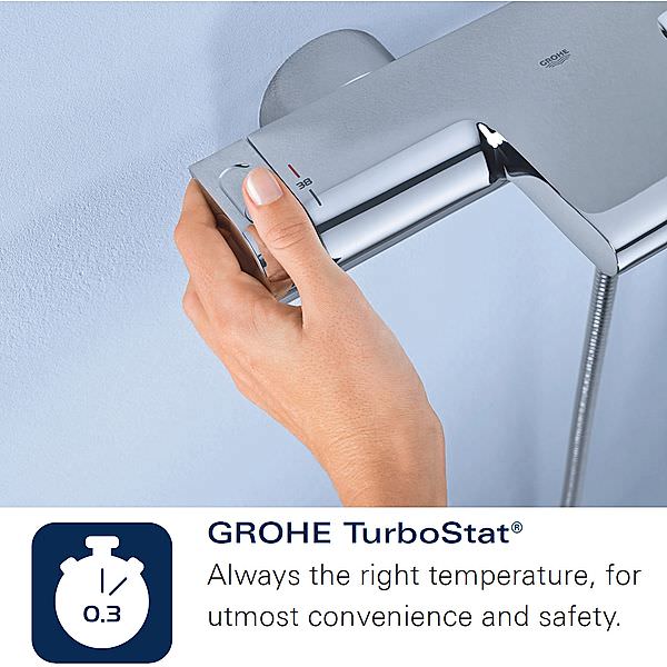 Grohe Grohtherm-2000 Thermostatic Exposed Bar Shower Valve - Chrome - 2 Control