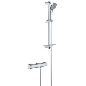 Grohe Grohtherm-2000 Exposed Chrome Thermostatic Bar Valve with Slide Rail Kit