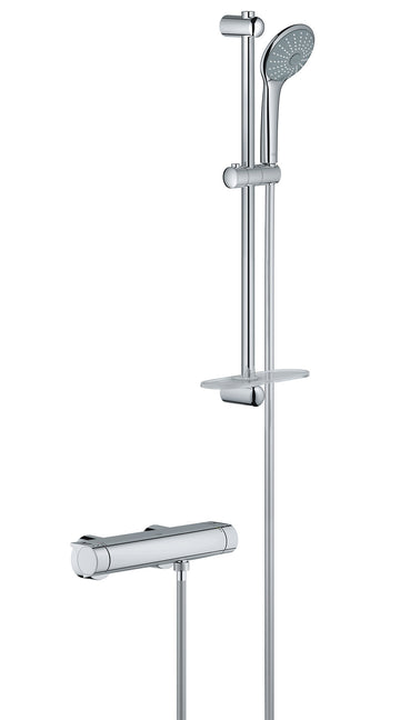 Grohe Grohtherm-2000 Exposed Chrome Thermostatic Bar Valve with Slide Rail Kit