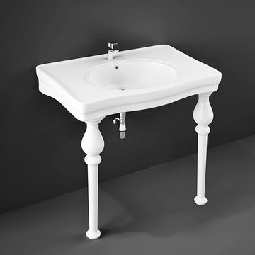 RAK Console Alexandra 1 Tap Hole White 845mm Basin With Ceramic Legs