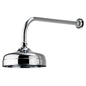 Aqualisa Aquatique Round Fixed Shower Head with Wall Arm - 200 x 200mm