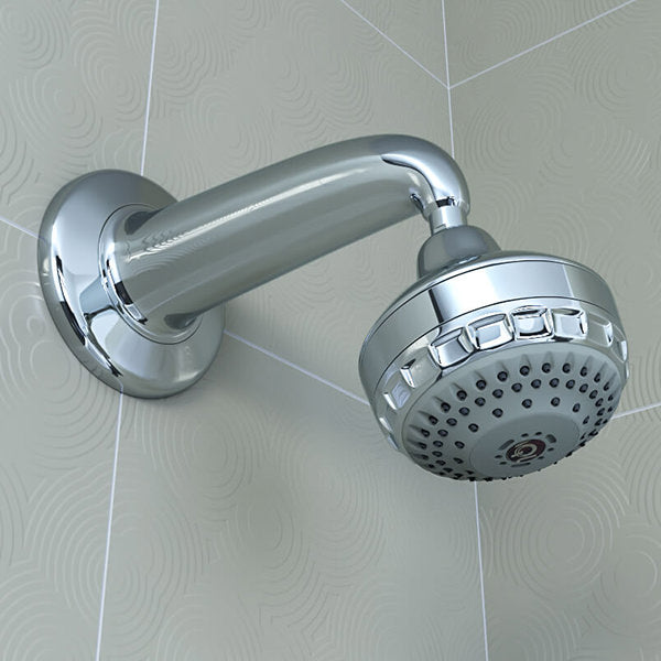 Aqualisa Turbostream Round Chrome Tilt Shower Head with Arm - 90 x 90mm - 3 Spray Modes