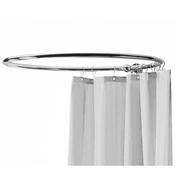 Round shower curtain ring in chrome finish, 825mm diameter, designed for easy installation with Tuskan Tiles Nuie shower curtain.