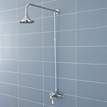 Hudson Reed Traditional Chrome Rigid Riser Kit with Shower Head - 1085mm High