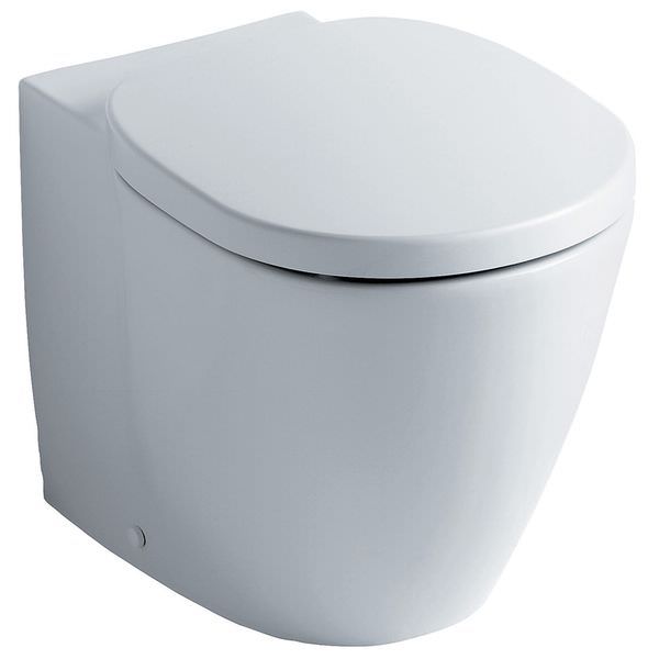 Ideal Standard Concept white back-to-wall WC pan, 550mm, modern bathroom fixture with sleek design and clean lines.