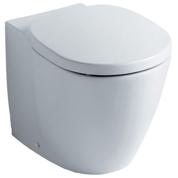 Ideal Standard Concept white back-to-wall WC pan, 550mm, modern bathroom fixture with sleek design and clean lines.