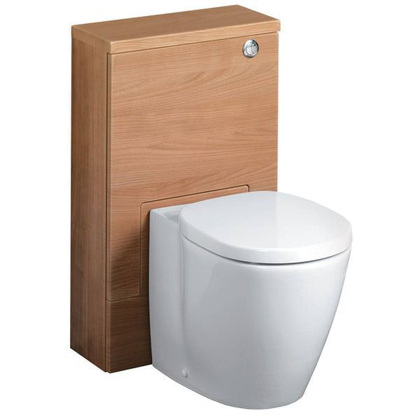 White Ideal Standard Concept back-to-wall WC pan, 550mm, with modern contemporary design, installed in a bathroom setting