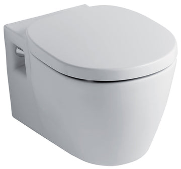 White wall-mounted WC pan from Ideal Standard Concept series, 360 x 540mm, installed on a bathroom wall.
