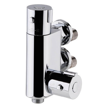 Nuie Vertical Chrome Thermostatic Exposed Bar Shower Valve - 1 Outlet - 2 Control