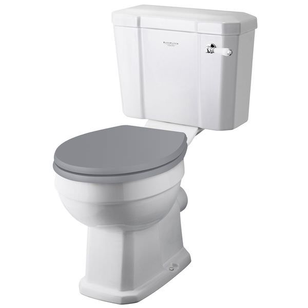 Tuskan Tiles Bayswater Fitzroy white traditional closed coupled WC pan, 353x690mm, with a sleek, modern design.