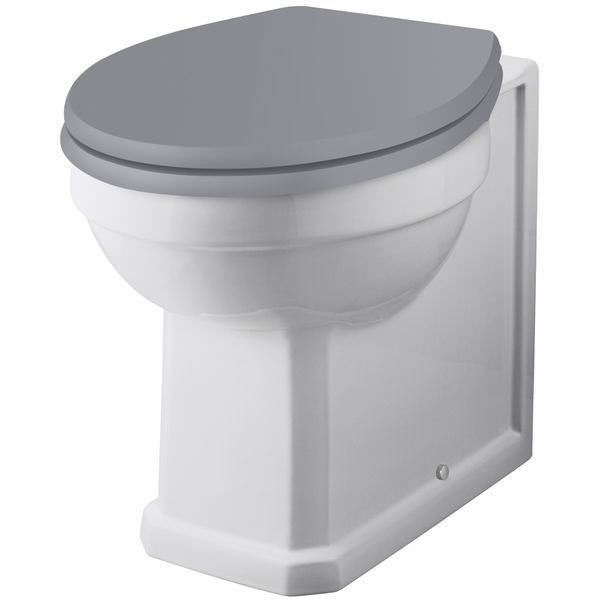 Tuskan Tiles Bayswater Fitzroy white comfort height back-to-wall WC pan, 370x520mm, traditional design, modern bathroom fixture