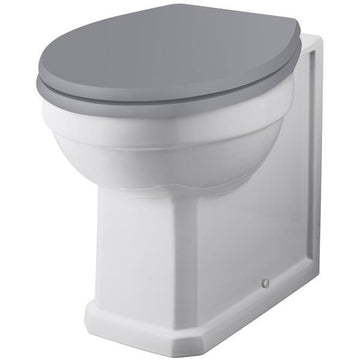 Tuskan Tiles Bayswater Fitzroy white comfort height back-to-wall WC pan, 370x520mm, traditional design, modern bathroom fixture