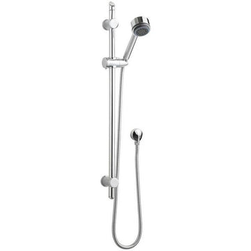 Nuie Chrome Slide Rail Kit with Round Handset - Adjustable Bracket - 740mm High