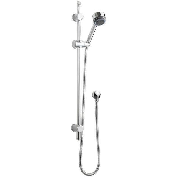 Nuie Chrome Slide Rail Kit with Round Handset - Adjustable Bracket - 740mm High