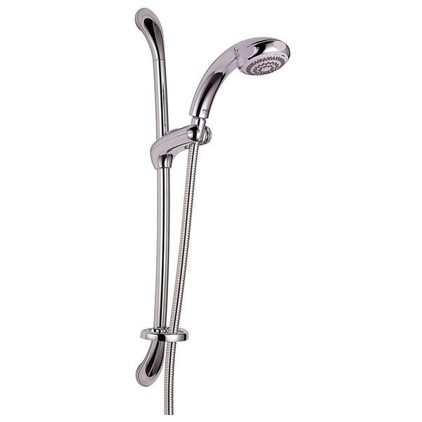 Mira Logic Chrome Shower Riser Rail Kit - Adjustable Bracket - 600mm High