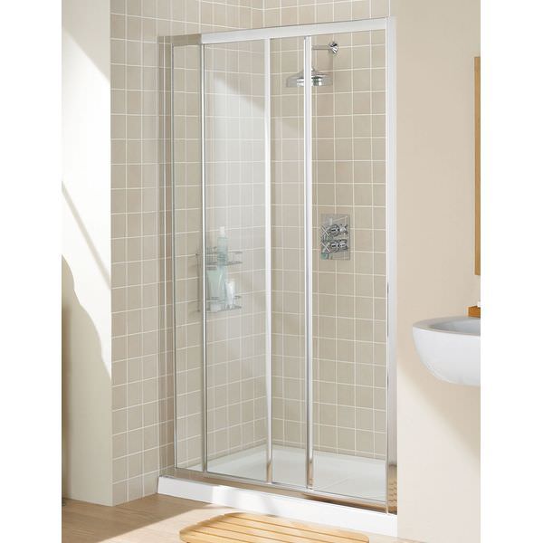 Lakes Classic Sliding Shower Door - Reversible - Silver Aluminium Frame
