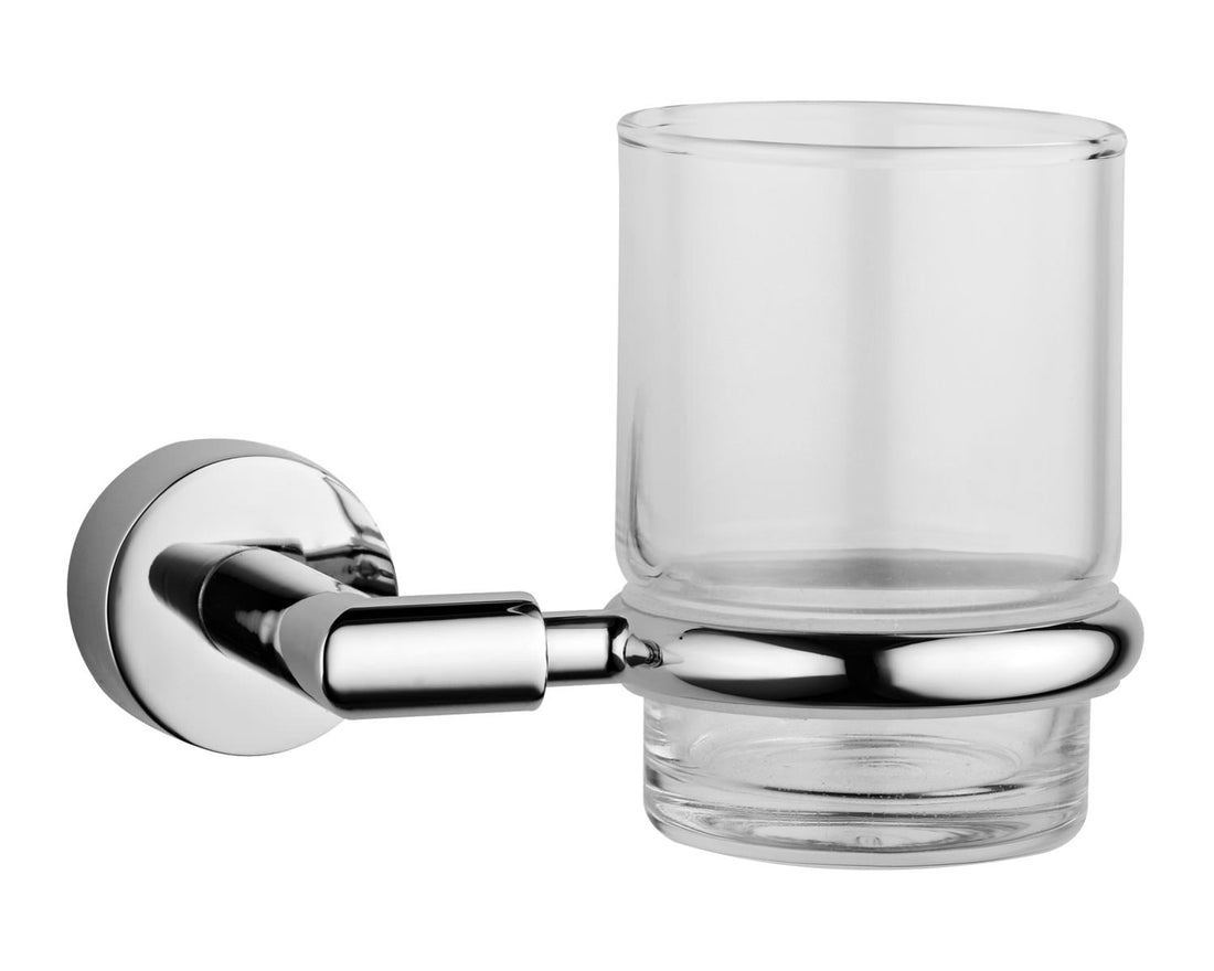 Chrome VitrA Minimax toothbrush holder mounted on bathroom wall with a sleek, modern design.