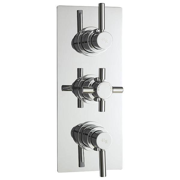 Hudson Reed Tec Pura Plus Concealed Thermostatic Shower Valve - Rectangular Trim - 3 Control