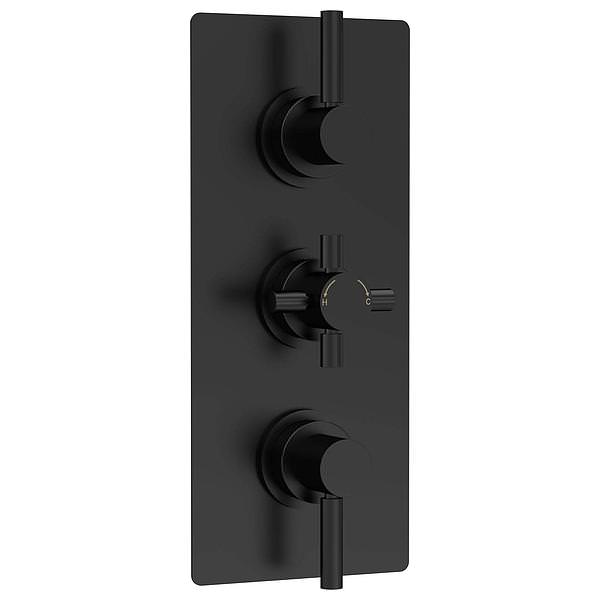 Hudson Reed Tec Pura Plus Concealed Thermostatic Shower Valve - Rectangular Trim - 3 Control