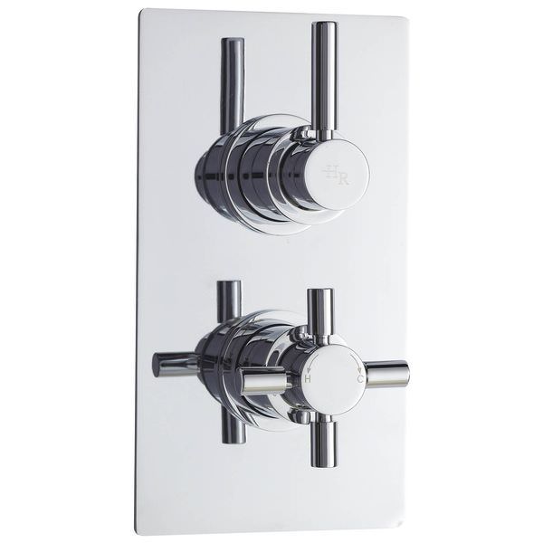 Hudson Reed Tec Pura Concealed Thermostatic Shower Valve - Rectangular Trim - 2 Control