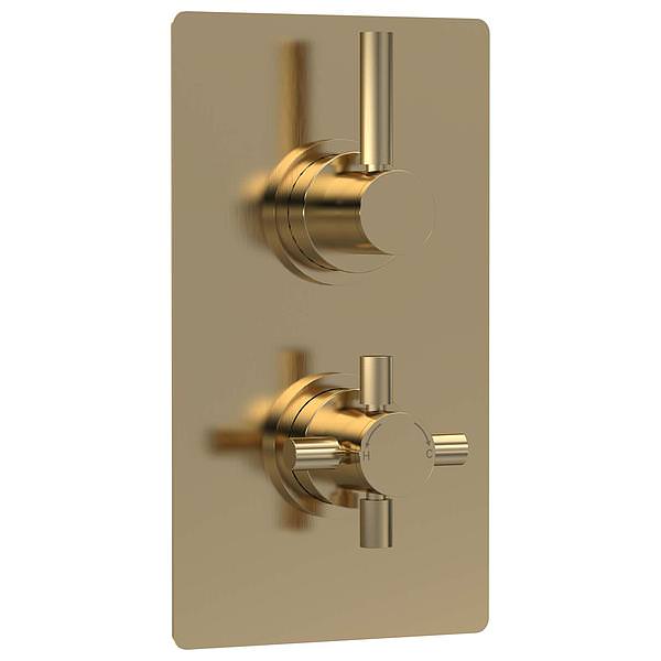 Hudson Reed Tec Pura Concealed Thermostatic Shower Valve - Rectangular Trim - 2 Control