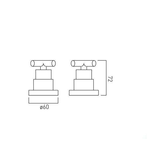 Vado Elements Pair of Traditional Chrome Stop Valves - Deck Mounted - Crosshead