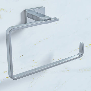 Chrome Vado Level wall-mounted towel ring with sleek design, perfect for modern bathrooms and easy towel hanging.