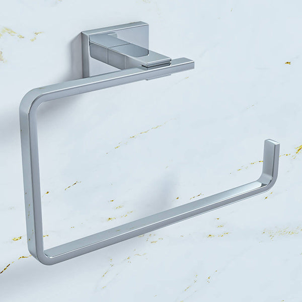 Chrome Vado Level wall-mounted towel ring with sleek design, perfect for modern bathrooms and easy towel hanging.