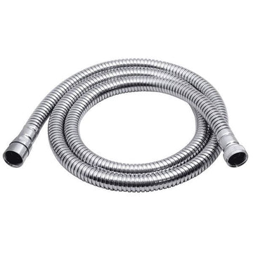 Chrome-plated brass Vado shower hose with large bore design, suitable for modern bathroom showers.