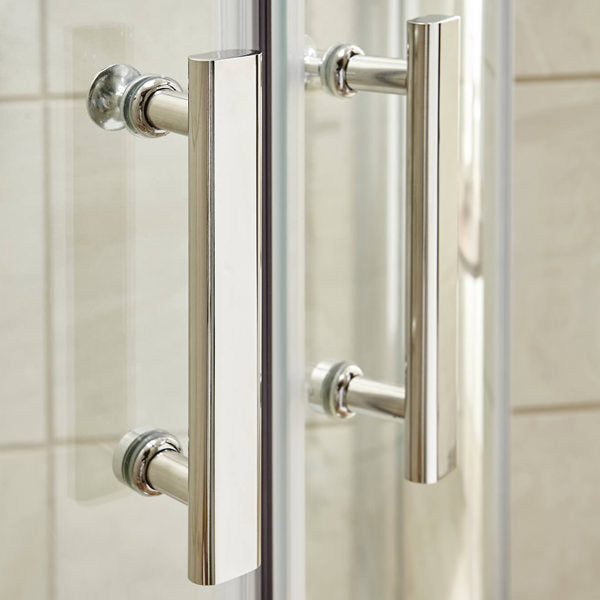 Nuie Pacific Double Sliding Shower Door - Reversible - Polished Chrome Frame